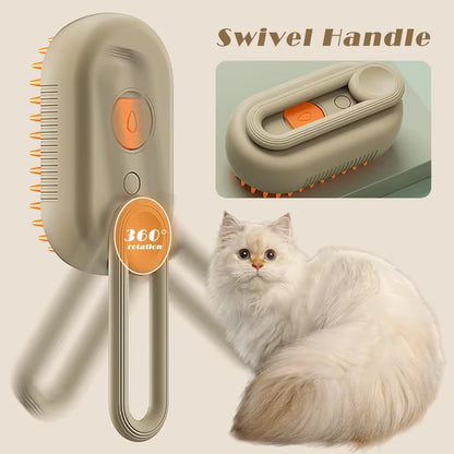 Revolutionary 3-in-1 Steam Brush for Cats: Effortless Grooming, Massage & Hair Removal