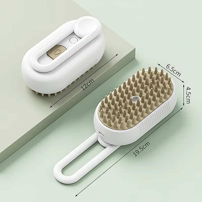 Revolutionary 3-in-1 Steam Brush for Cats: Effortless Grooming, Massage & Hair Removal