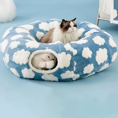 Plush Donut Tunnel Bed for Dogs | Cozy Burrow & Play Tunnel | Perfect for Dachshunds & Small Dogs 🌭 Beetlesshops