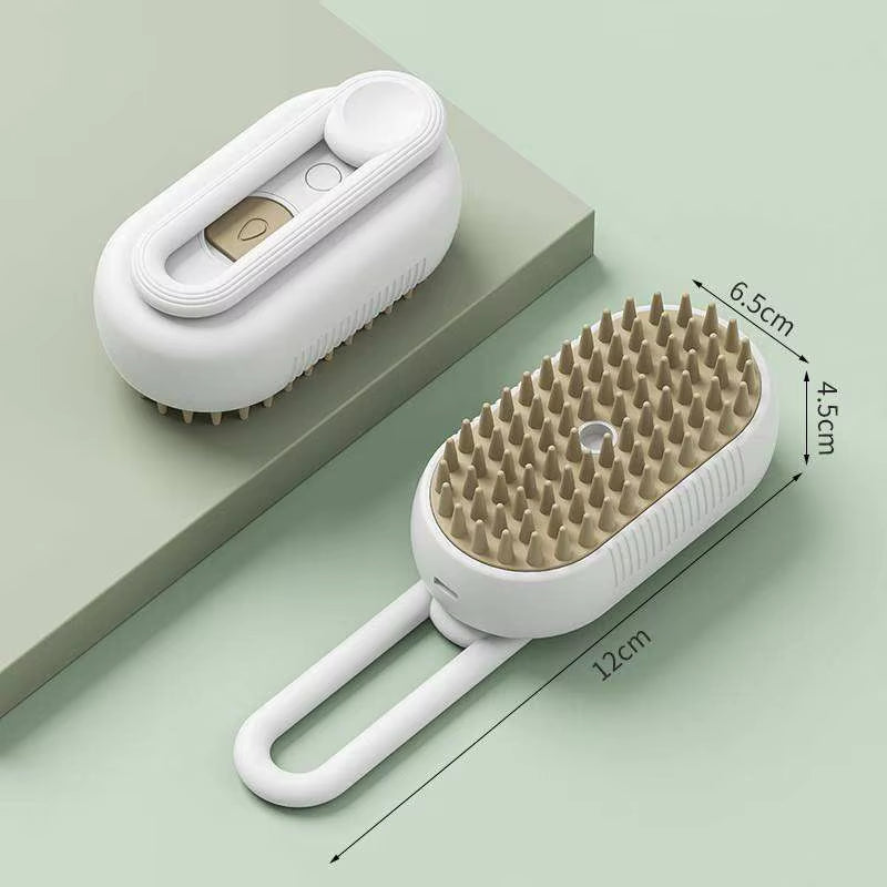 3-In-1 Pet Cat Steamy Brush Massage Spray Steam Mist Spray Dog Grooming Steam Pet Brush