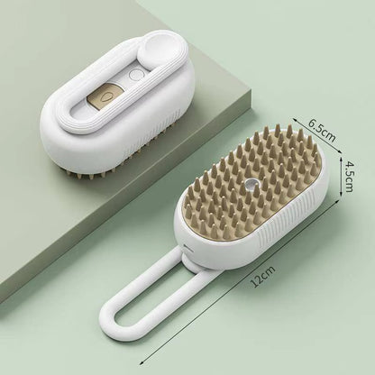 3-In-1 Pet Cat Steamy Brush Massage Spray Steam Mist Spray Dog Grooming Steam Pet Brush
