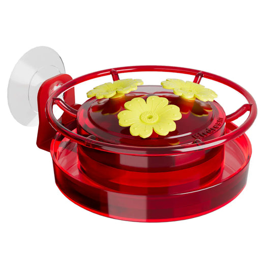 Birdream Window Hummingbird Feeder, 5Oz Small Plastic Nectar Holder with Ant Moat, 3 Feeding Ports, Compact Window-Mounted Hummingbird Feeder for Outdoors, Hummingbirds Feeder,Window Feeder