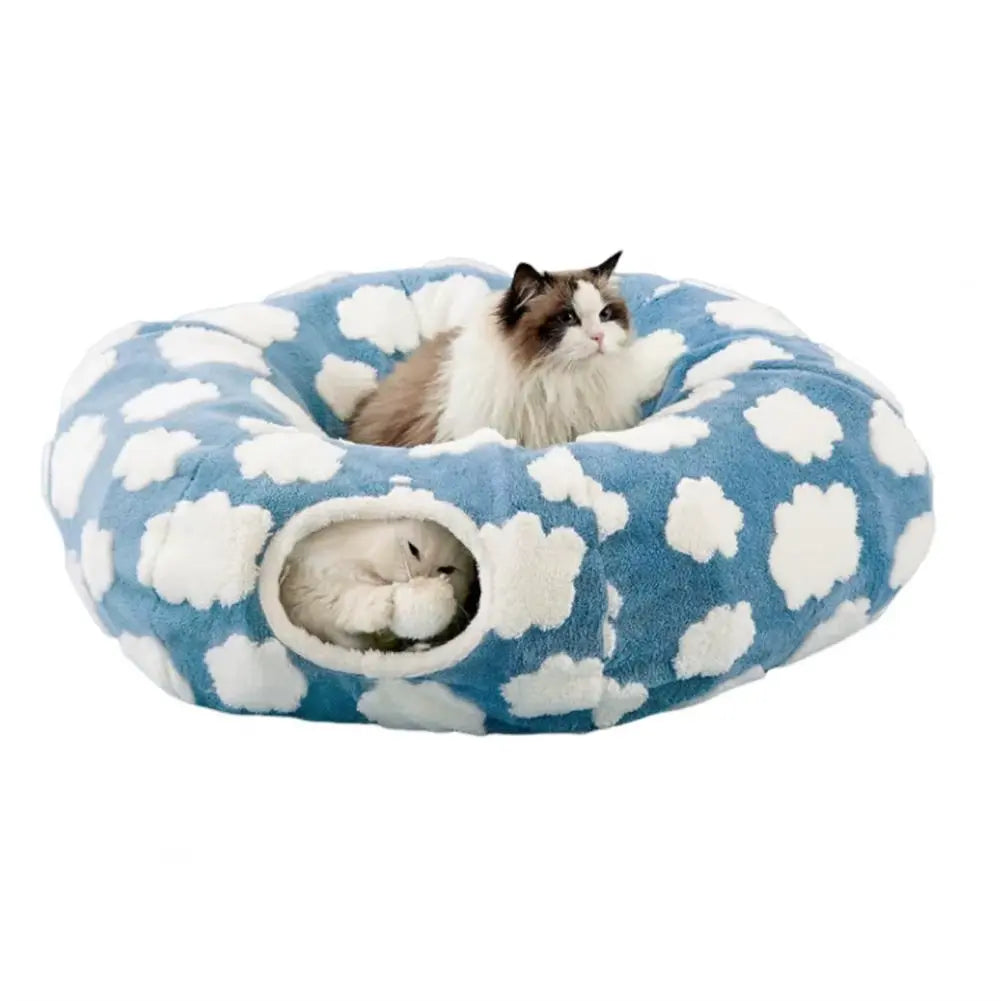 Plush Donut Tunnel Bed for Dogs | Cozy Burrow & Play Tunnel | Perfect for Dachshunds & Small Dogs 🌭 Beetlesshops