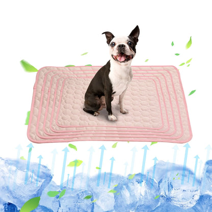 Pet Products Cool Mat-Dog Cooling Mat Summer Pet Cooling Pads, Ice Silk Cooling Mat for Dogs & Cats, Portable & Washable Pet Cooling Blanket for Kennel/Sofa/Bed/Floor