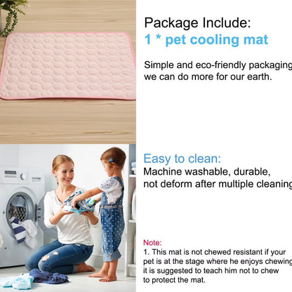 Pet Products Cool Mat-Dog Cooling Mat Summer Pet Cooling Pads, Ice Silk Cooling Mat for Dogs & Cats, Portable & Washable Pet Cooling Blanket for Kennel/Sofa/Bed/Floor