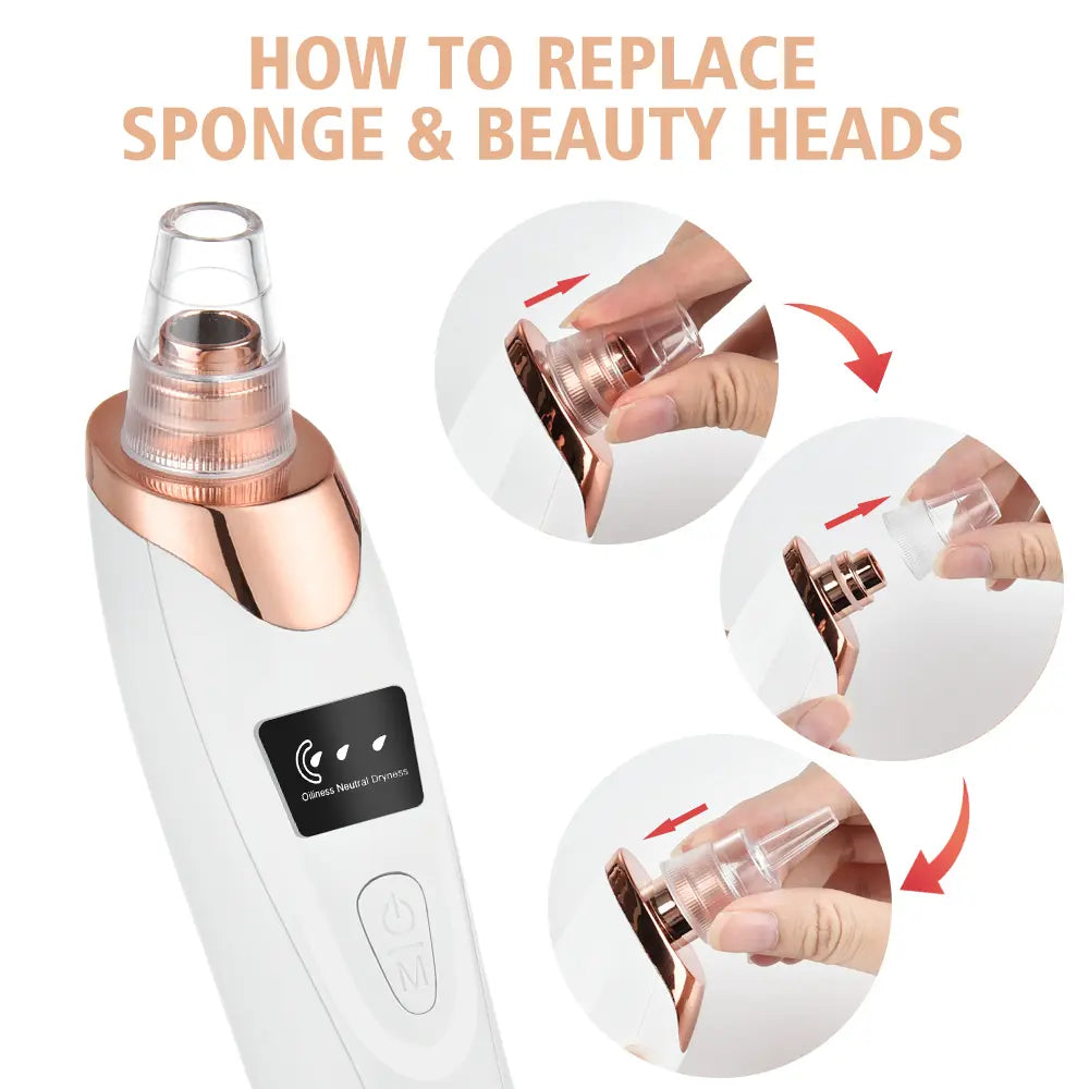 2026 Newest Blackhead Remover Pore Vacuum USB Rechargeable Blackhead Extractor with 4 Replacement Tips for Effective Skin Care Heat Compression Leg Massager Skincare Gadgets