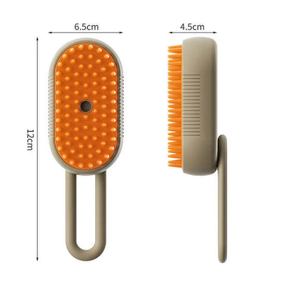 3-In-1 Pet Cat Steamy Brush Massage Spray Steam Mist Spray Dog Grooming Steam Pet Brush