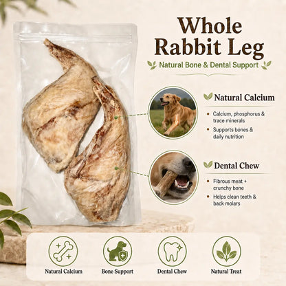 Peach Pet 3-Pack (3.5Oz Each) Rabbit Ear, Pig Nose & Whole Rabbit Leg Freeze-Dried Chews for Dogs & Cats |All-Natural | High Protein