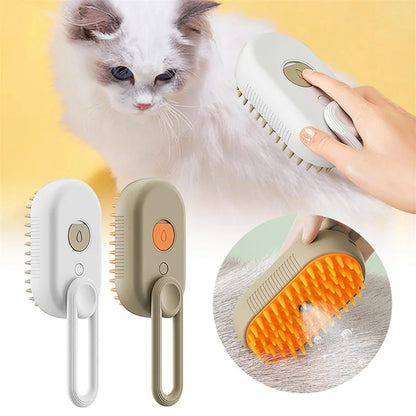 Revolutionary 3-in-1 Steam Brush for Cats: Effortless Grooming, Massage & Hair Removal
