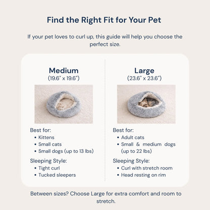 Turnspin Burrow Bed – Covered Plush Bed for Cats & Small Dogs