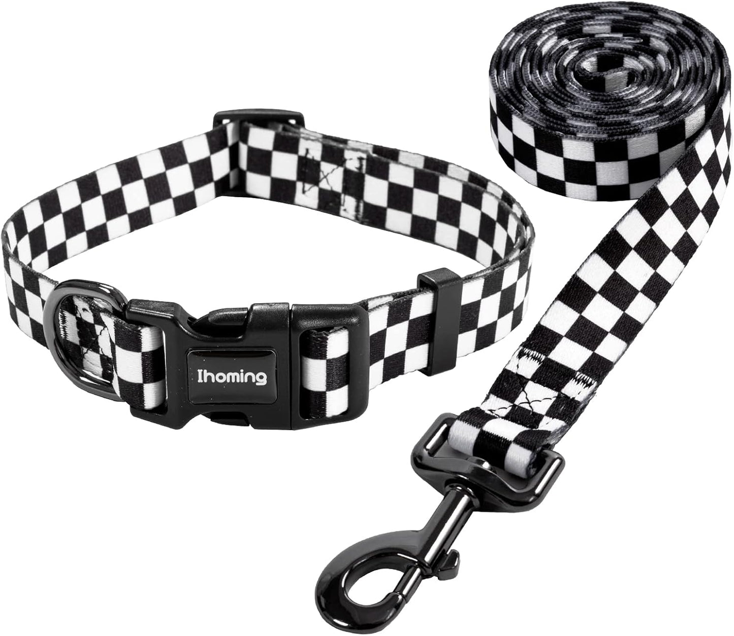Dog Collar and Leash Set for Large Dogs, up to 80 Lbs | Soft Splicing Design, Adjustable Durable Pet Collar Leash for Everyday Walks, Training, and Outdoor Activities