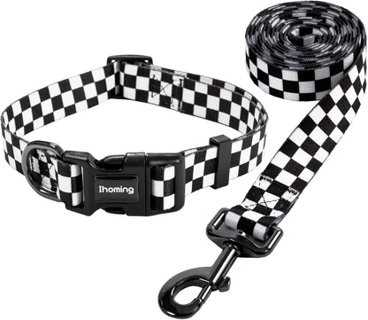 Dog Collar and Leash Set for Large Dogs, up to 80 Lbs | Soft Splicing Design, Adjustable Durable Pet Collar Leash for Everyday Walks, Training, and Outdoor Activities