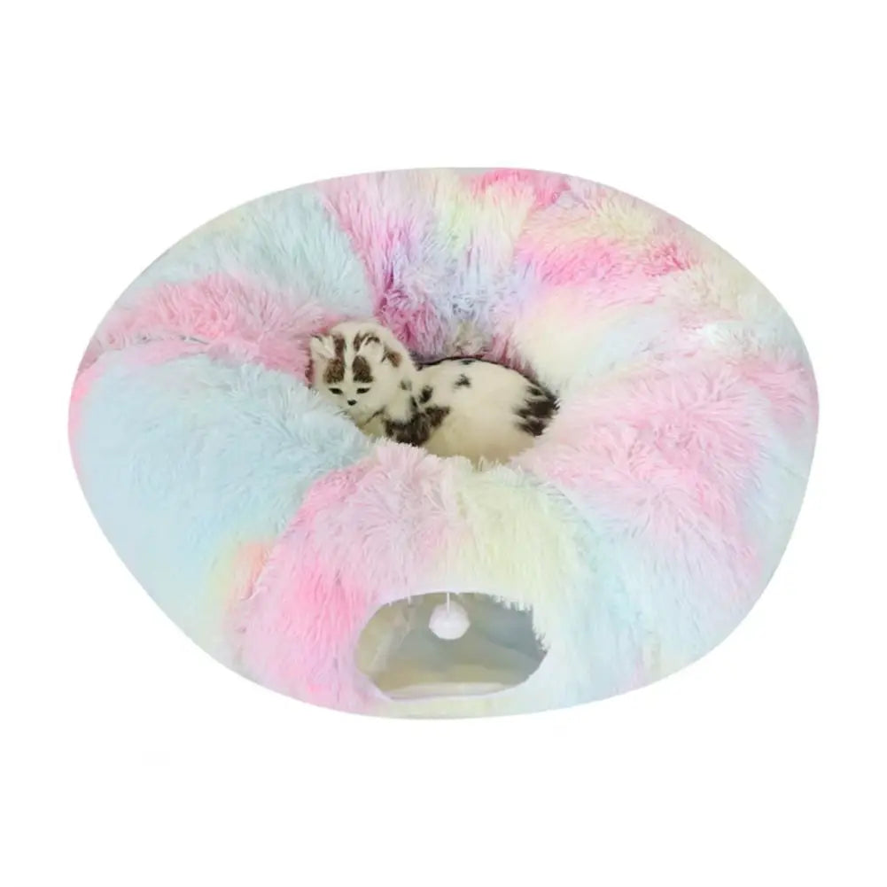 Plush Donut Tunnel Bed for Dogs | Cozy Burrow & Play Tunnel | Perfect for Dachshunds & Small Dogs 🌭 Beetlesshops