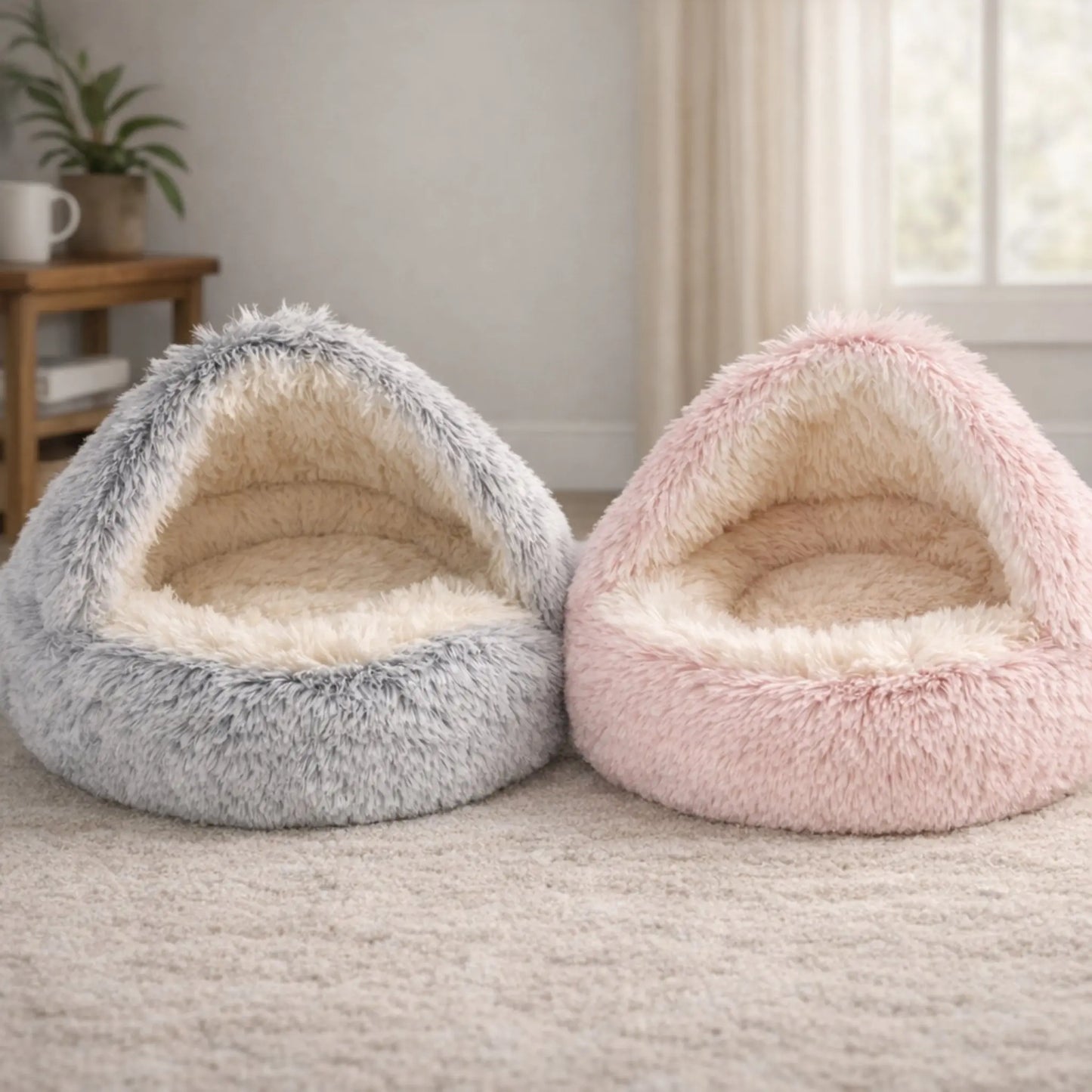 Turnspin Burrow Bed – Covered Plush Bed for Cats & Small Dogs